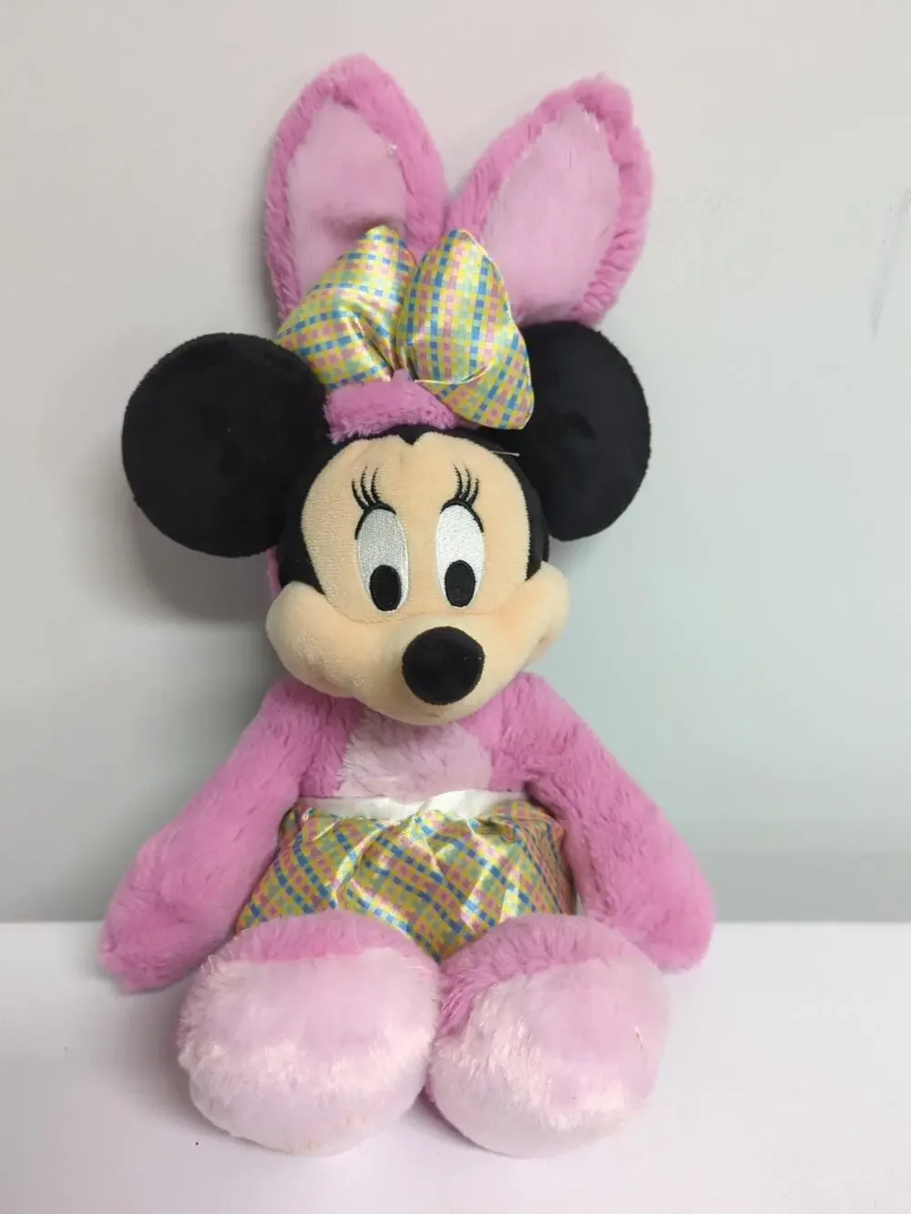 Disney Plush Pink Minnie Mouse Doll Stuffed Animal Bunny Rabbit Spring Easter